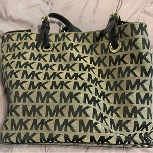 Michael Kors Black and Brown Logo Tote